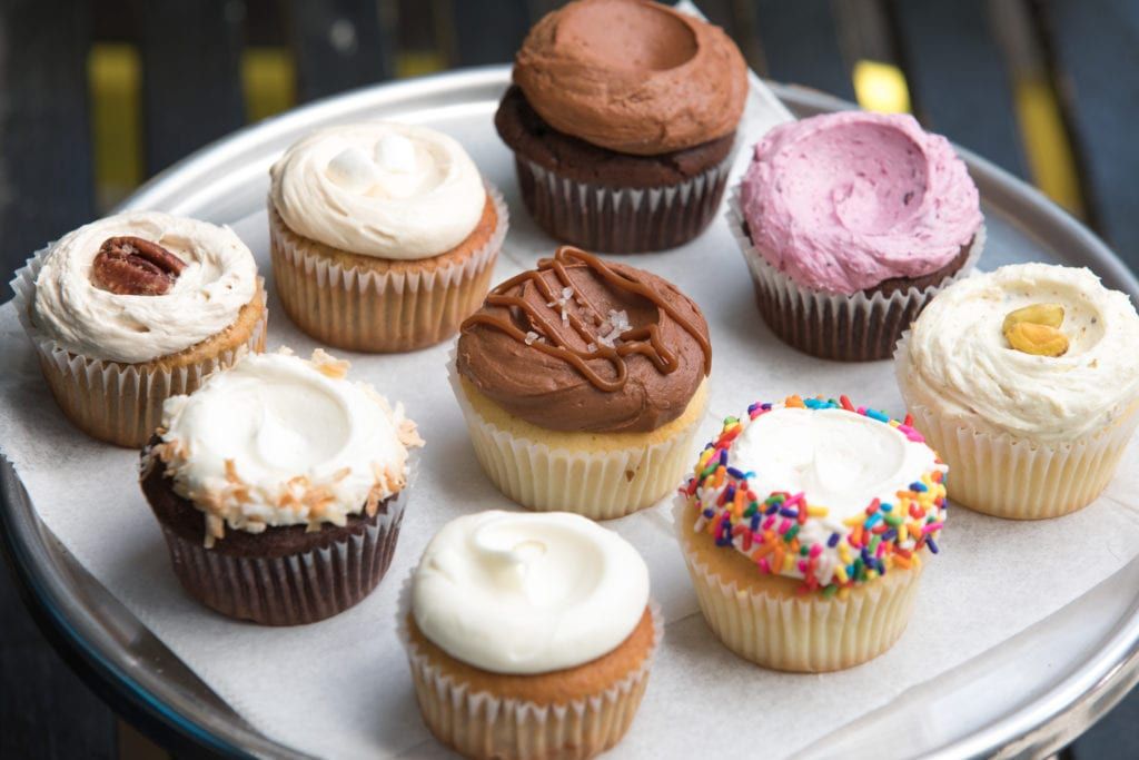 assorted cupcake platter