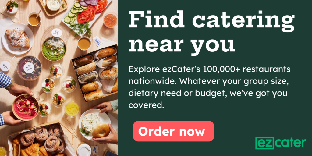Find catering near you. Explore ezCater's 100,000+ restaurants nationwide. Whatever your group size, dietary need or budget, we've got you covered.