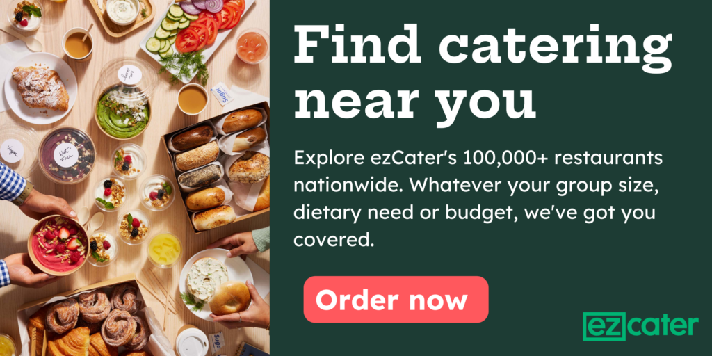 Find catering near you. Explore ezCater's 100,000+ restaurants nationwide. Whatever your group size, dietary need or budget, we've got you covered. 