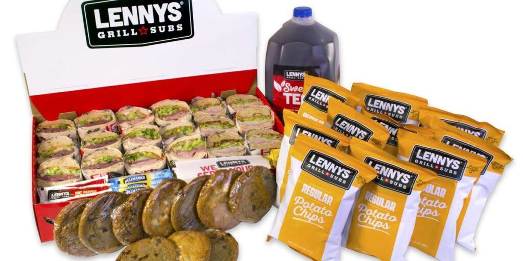 catering spread from lenny's grill and subs