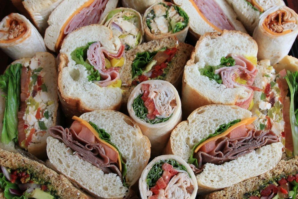 box of sandwiches