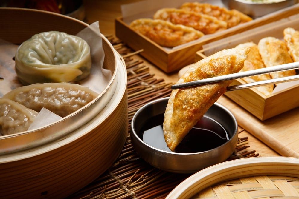 If you need affordable Korean catering ideas for a work event, you can't go wrong with chewy dumplings.