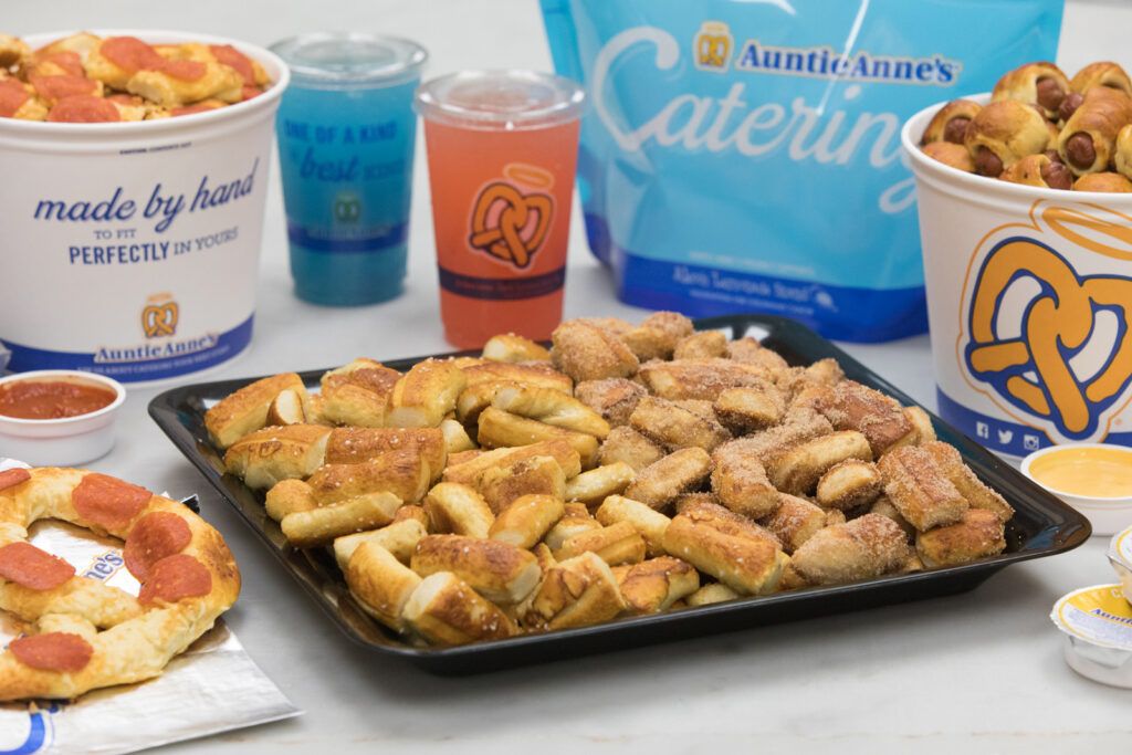 Assorted pretzel types from Auntie Anne's.