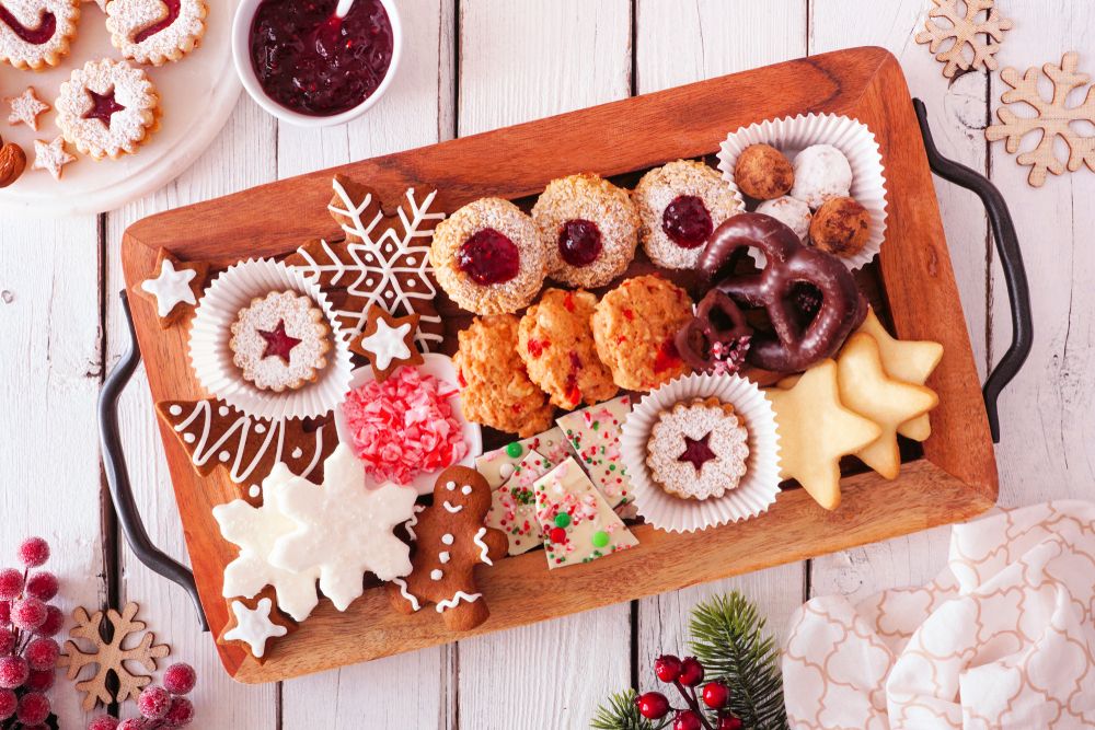 spread of Christmas desserts