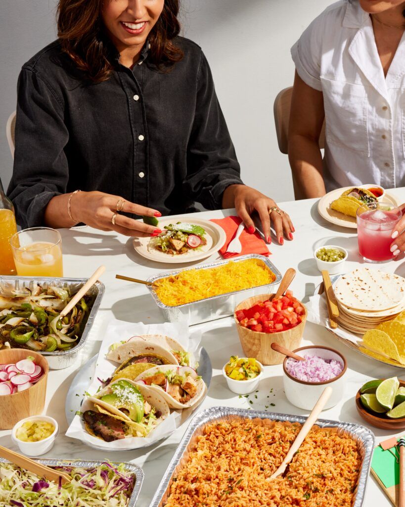 workers eating in office