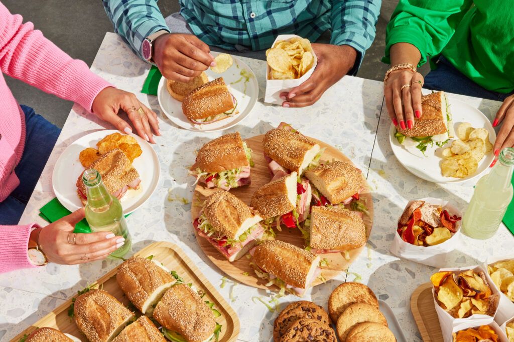 Platter of sandwiches