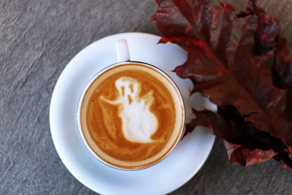 halloween coffee art
