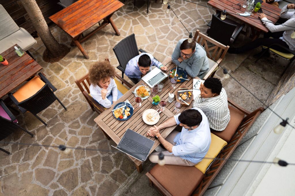 work lunch outside