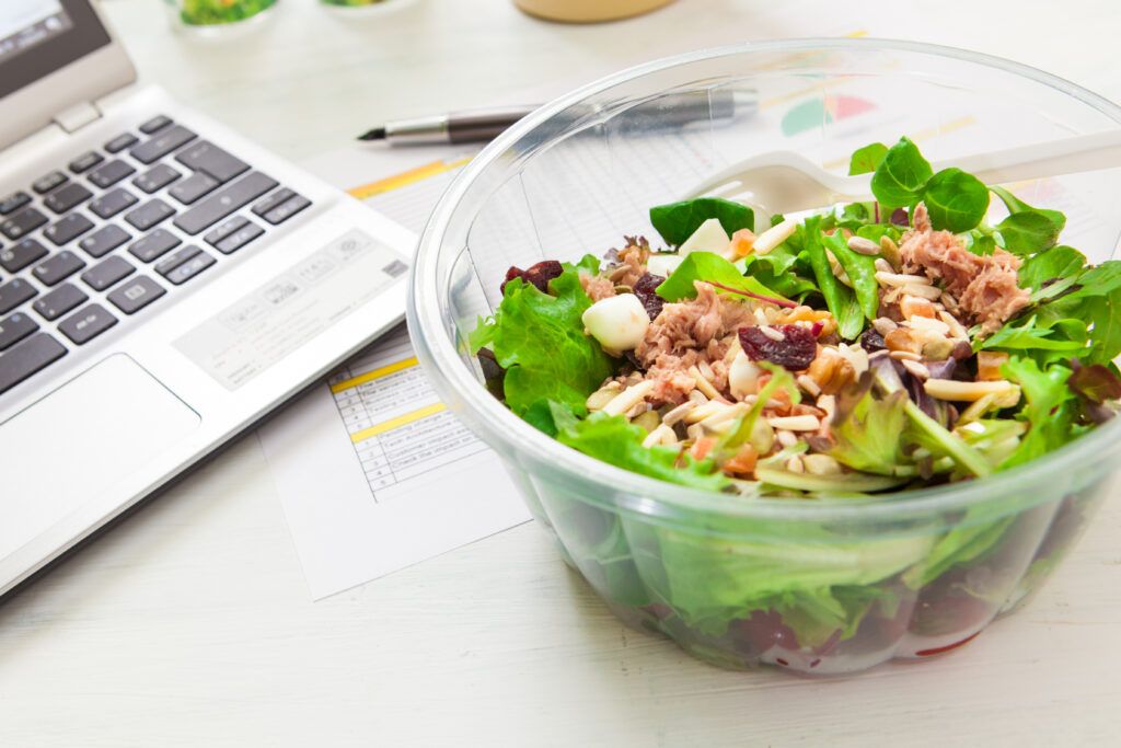 salad at desk