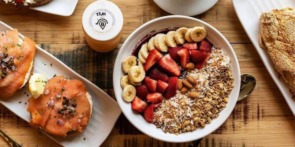 Pressed Cafe breakfast spread.