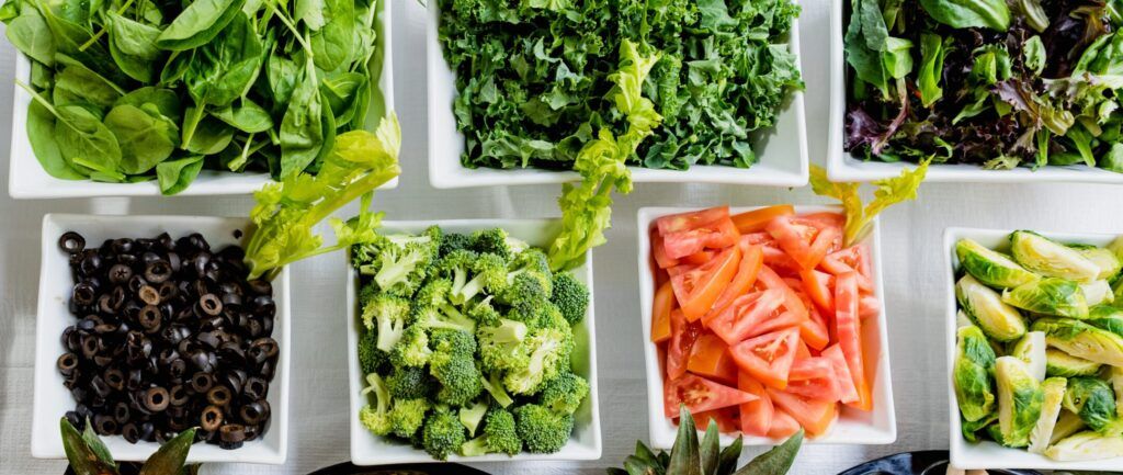 array of salad ingredients