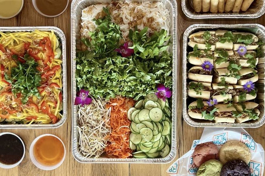 An assorted catering spread from Bamboozle Cafe. 