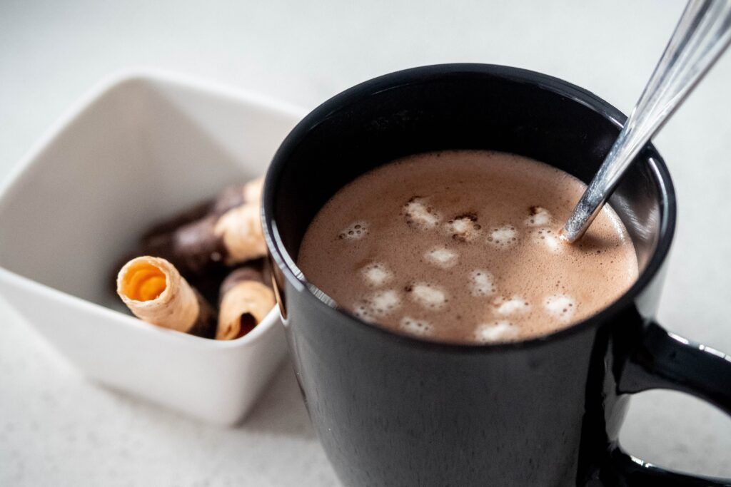 Hot chocolate with marshmallows.