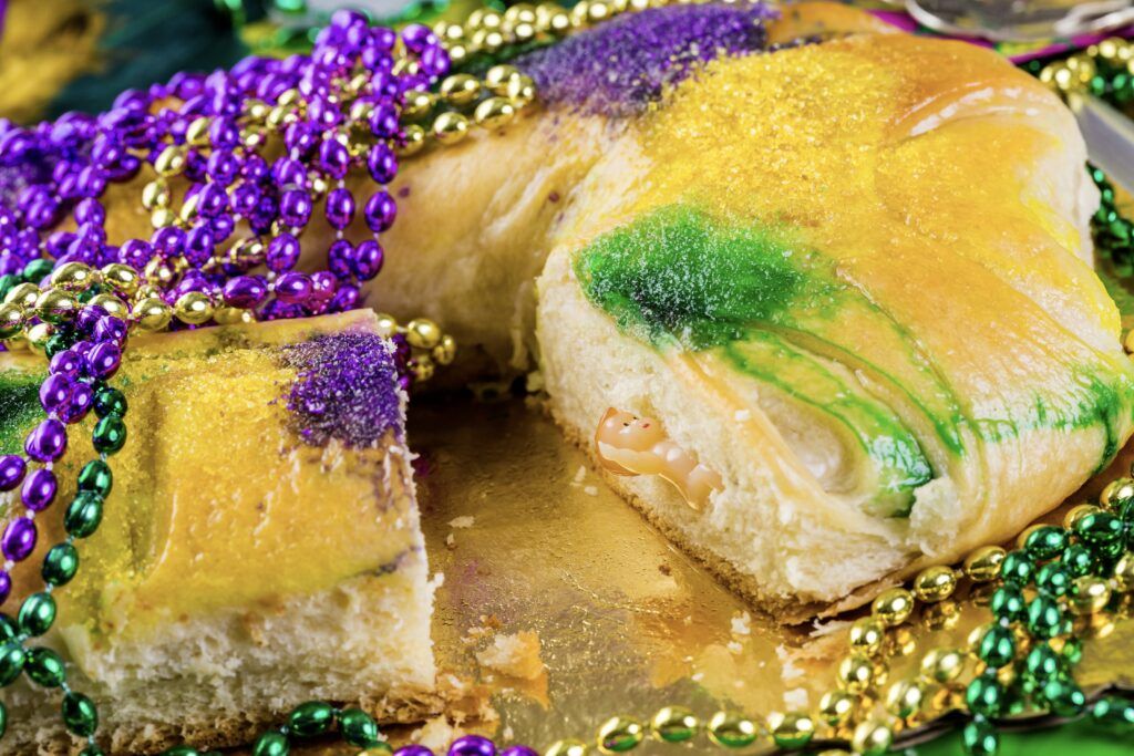 Traditional Mardi Gras king's cake. 