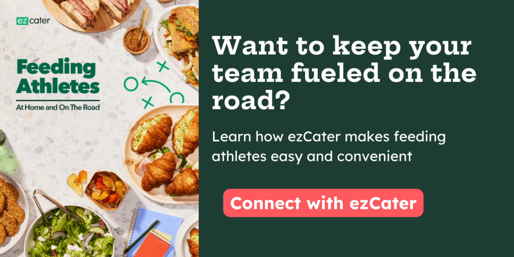 Want to keep your team fueled on the road? Learn how ezCater makes feeding athletes easy and convenient. Download our free report.