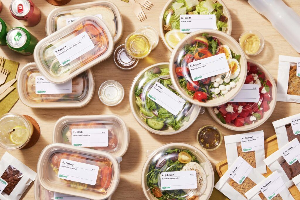 A spread of individually packaged lunches.