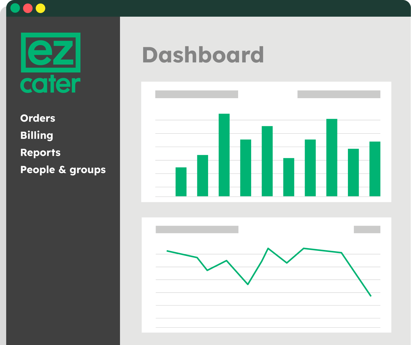 Product image showcasing ezCater's food spend dashboard