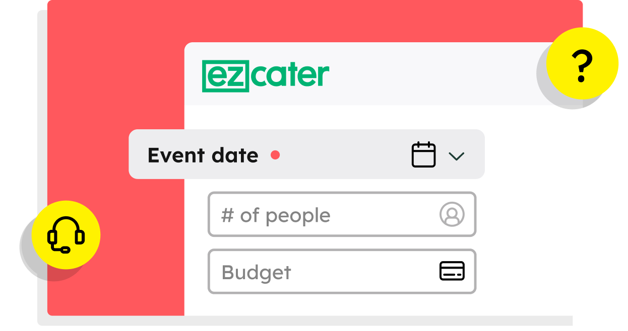 Graphic showing ezCater's event date button