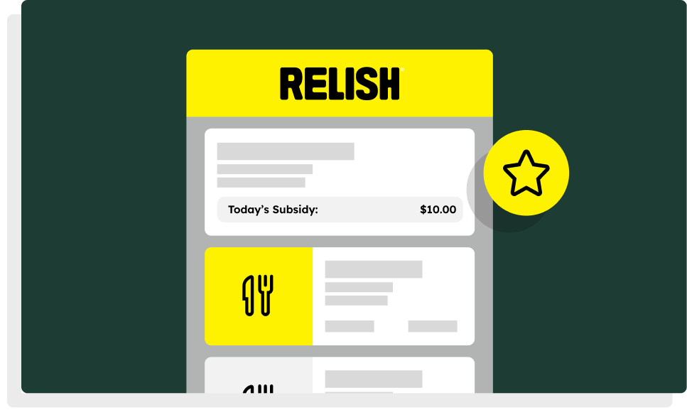 Graphic showing Relish home page