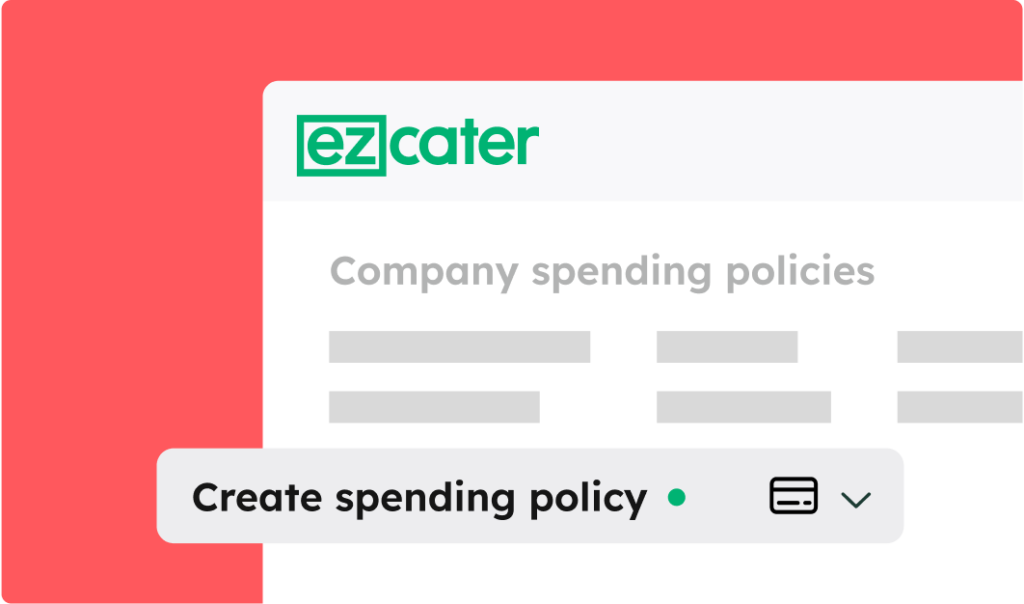 Product image showcasing ezCater's company spending policy button