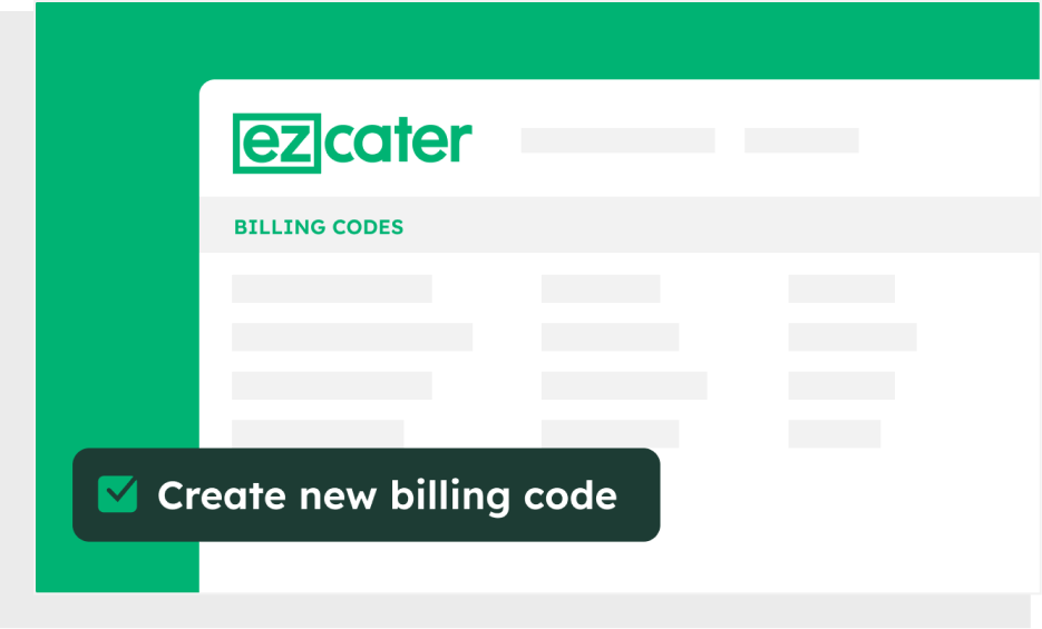 Graphic showing feature to create new billing code