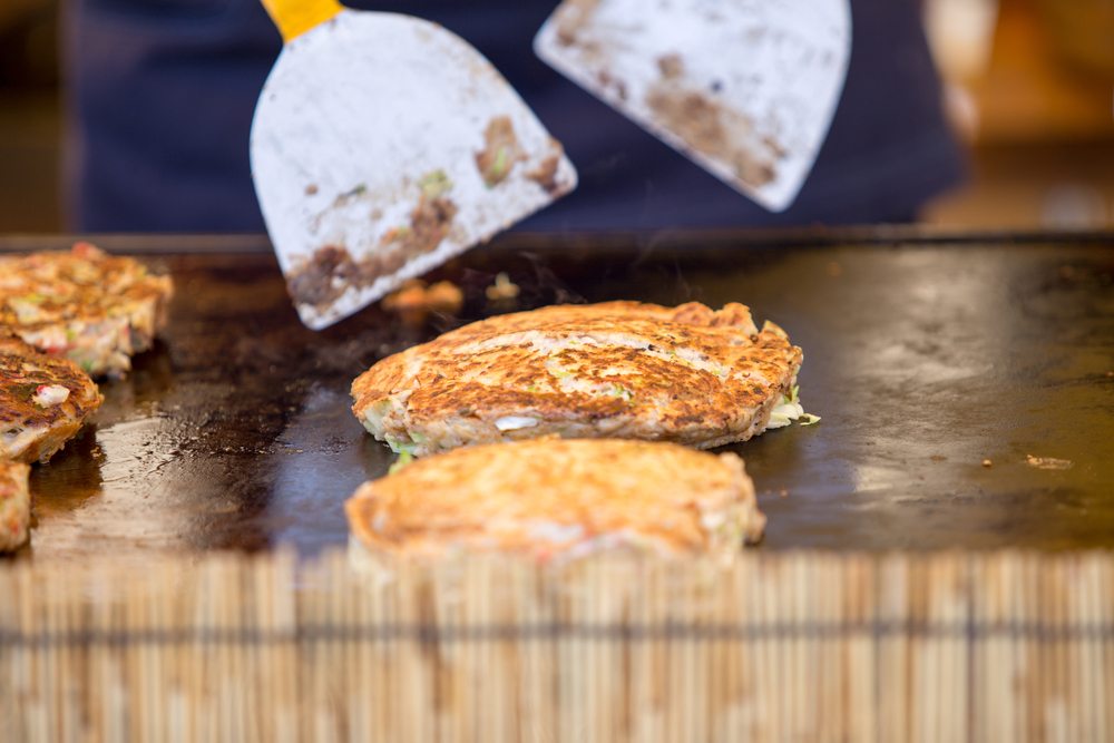 Okonomiyaki pancakes are comfort food at its best.